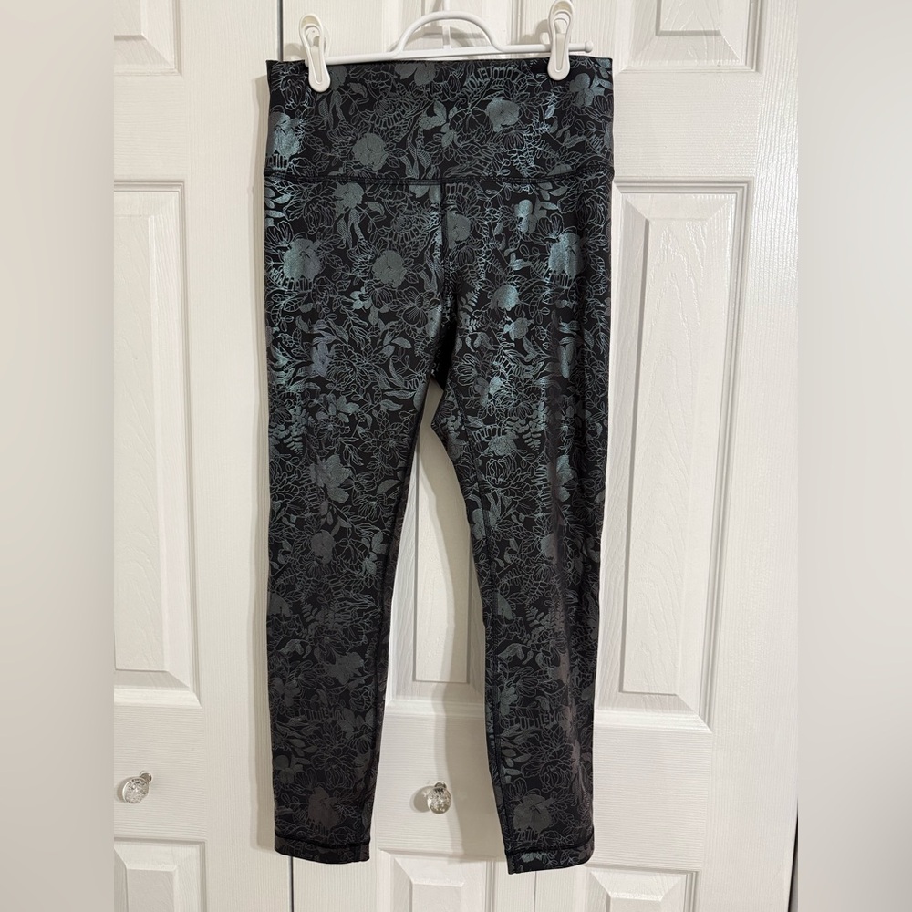 Lululemon Wunder Under Tight 25" Shine Flourish Black Iridescent Foil
